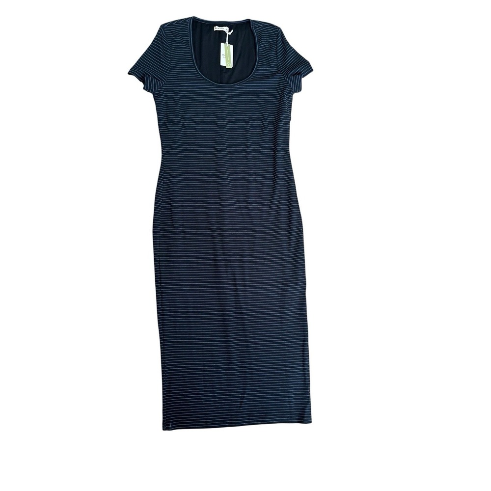 Marine Layer Lexi Rib Short Sleeve‎ Striped Midi Dress, Size XL